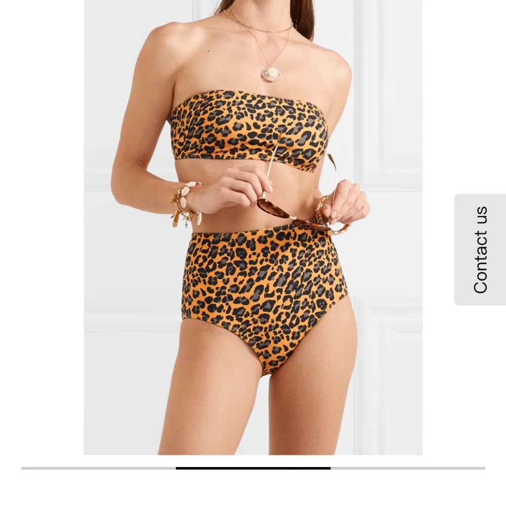 Zimmermann Mustard Leopard Bandeau Bikini Set